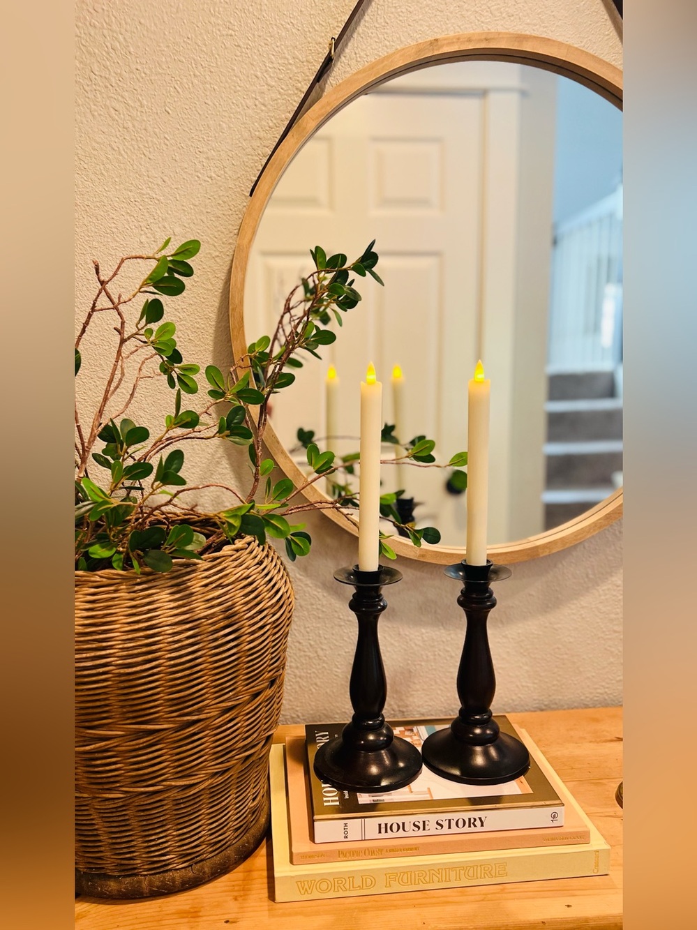 Pottery Barn Turned Wood Elevated Taper Candle Holders Lot of 2